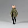 1/12 Scale Clothes,Green Military Trench Coat Long Coat Windbreaker Loose Works Clothing for 6inch Male/Female Action Figure Body (Female Coat Clothes) view 3