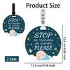 PLIGREAT 2 Pack Please Dont Touch Baby Sign, Blue No Touching Baby Car Seat Sign for Baby Boy Girl, Do Not Touch Baby Sign for Car Seat, Stop Touching Baby Stroller Tag with Hanging Straps and Clip view 2