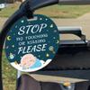 PLIGREAT 2 Pack Please Dont Touch Baby Sign, Blue No Touching Baby Car Seat Sign for Baby Boy Girl, Do Not Touch Baby Sign for Car Seat, Stop Touching Baby Stroller Tag with Hanging Straps and Clip view 3