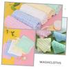 BESTonZON 5pcs Soft Cotton Washcloths for Boy Girl Absorbent Boy Girl Face Towels White Yellow Pink Green and Sky Blue Gentle Delicate Skin Bathing and Daily Use view 2