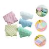 BESTonZON 5pcs Soft Cotton Washcloths for Boy Girl Absorbent Boy Girl Face Towels White Yellow Pink Green and Sky Blue Gentle Delicate Skin Bathing and Daily Use view 3
