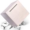 Abizarch Piggy Bank for Adults 5.9inch Unbreakable Adults Piggy Bank Stainless Steel Money Bank Must Break to Open Money Box Cash Coin Saving Box Cube Money Saving Bank Safe for Coin Real Money Saving view 4