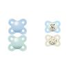 MAM Original Start Matte Newborn Baby Pacifier, Best Pacifier for Breastfed Babies & Night Pacifiers 0-6 Months, Best for Breastfed Babies, Glow in The Dark, Baby Boy, 2 Count view 1