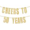 FTWMEME 50th Birthday Decorations - Cheers to 50 Years, 50th Anniversary Banner, Elegant Party Decorations view 1