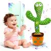 Hunfur (Updated Volume Adjustment) Dancing Mimicking Talking Cactus Toy,Funny Gift for Toddler 1 2 3 Year Old Boy Girl,Singing Record Repeat What You Say Light Up Baby Infant Toys 6-12 12-18 Months view 1