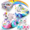 AEROQUEST Unicorn Toys for Girls Remote Control Car for Toddlers 1-3 2 Pack RC Cars with LED Lights & Music Toys for Ages 2-4 Birthday Gifts for 4-6 6-8 Year Old (Unicorn) view 1