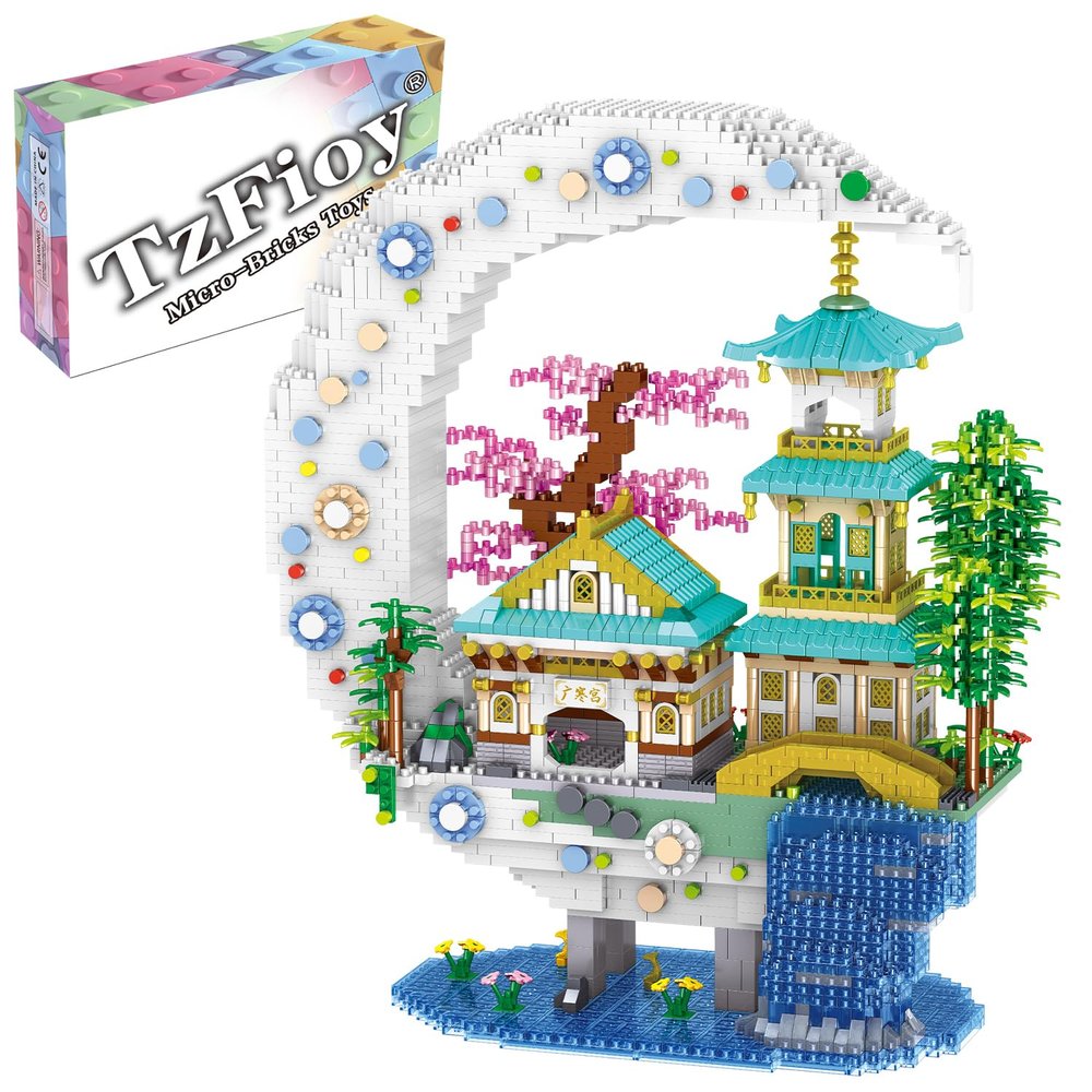 TzFioy Moon Palace Micro Brick Building Set (3661 Pieces)  Famous Chinese Fable Architecture Model Educational Toy Gift for Kids and Adults