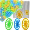Delinx 60PCS Plastic Project Wheels with 2 mm Hole and 30 PCs Shaft Rods,100 mm Round Rod Axles for Science Engineering Car STEM Projects RC Truck Boat Helicopter Model view 1