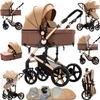 2 in 1 Baby Stroller, Convertible Pram, Reversible Standard Baby Stroller, Portable Baby Buggy, Infant Carriage, Foldable High Landscape Pushchair for Toddler Newborn (2US588-KHAKI) view 1