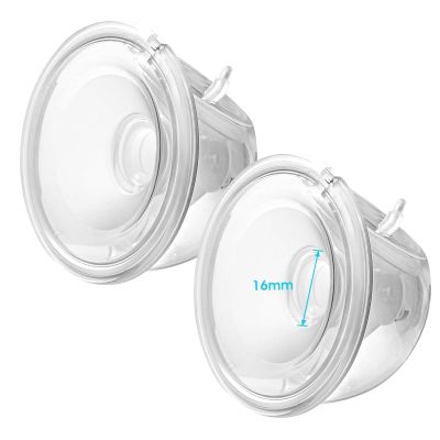 Belmikal Double Wearable Breast Pump Parts 16mm Milk Collector Cup Compatible with Momcozy S9 Pro|S12 Pro Wearable Breastpump Incl 16mm Flange Use with S9 Pro|S12 Pro Parts/Accessories Replacement