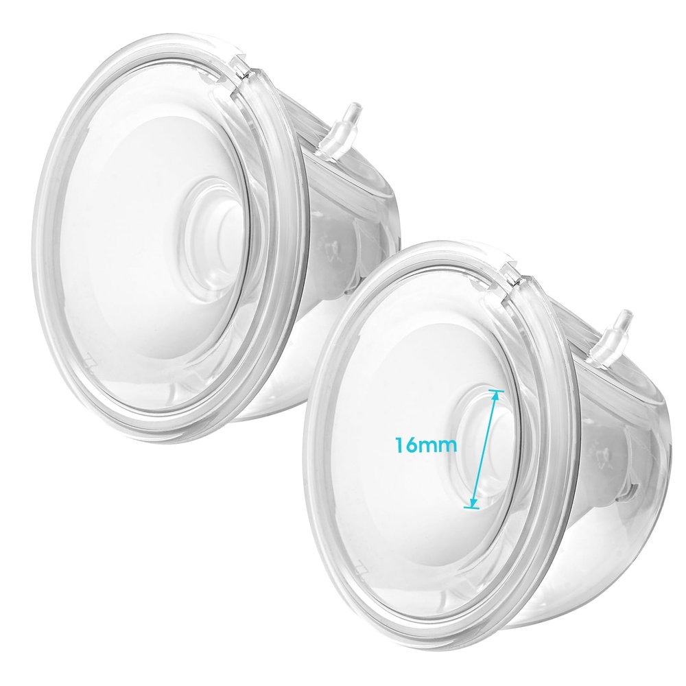 Belmikal Double Wearable Breast Pump Parts 16mm Milk Collector Cup Compatible with Momcozy S9 Pro|S12 Pro Wearable Breastpump Incl 16mm Flange Use with S9 Pro|S12 Pro Parts/Accessories Replacement