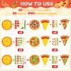 Qyeahkj 30 Pcs Pizza Craft Kits for Kids Make A Pizza Stickers Paper Card Make Your Own Pizza DIY Gifts Activity Back to School Sticker Craft Bulk First Day of School Classroom Games view 3
