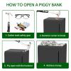 Abizarch Stainless Steel Piggy Bank 5.9 inches Piggy Bank for Adults Must Break to Open Unbreakable Metal Money Bank for Boys Girls Modern Money Savings Bank for Cash(Black 15cm) view 2