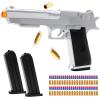 DaoDaoZhu Soft Bullet Toy Gun Pistol with Shell Ejecting for Indoor/Outdoor Shooting Games, Halloween Costume Fake Prop Gun Model, Educational Play Toy Guns, Christmas/Birthday Gifts (Silver) view 1