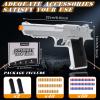 DaoDaoZhu Soft Bullet Toy Gun Pistol with Shell Ejecting for Indoor/Outdoor Shooting Games, Halloween Costume Fake Prop Gun Model, Educational Play Toy Guns, Christmas/Birthday Gifts (Silver) view 4