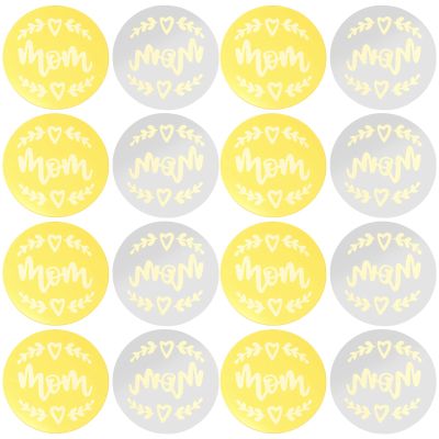 20pcs Cake Decorations Round Birthday Engraved Picks Happy Mothers Day Cake Topper Cupcake The Gift Mothers Day Cake Inserts Bridal Babyfood Acrylic Wedding Mirror Plate Bridegroom