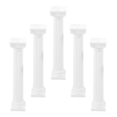 GANAZONO 5pcs Mini Roman Pillar Statue Candlestick Stand Mini Candle Holder Dollhouse Micro Landscape Yard Fairy Garden Decoration