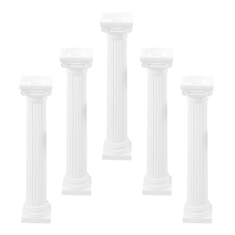GANAZONO 5pcs Mini Roman Pillar Statue Candlestick Stand Mini Candle Holder Dollhouse Micro Landscape Yard Fairy Garden Decoration