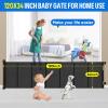 34X120 Extra Wide Safety Retractable Baby Gate, Extra Wide Safety Kids or Pets Gate, 34 Tall, Extends to 120 Extra Wide, Built-in Reinforce Strip Mesh Safety Dog Gate for Stairs (34X120, Black) view 2