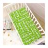 Light Green Custom Name Crib Sheets for Boys Girls Personalized Pack and Play Sheets Fitted Toddler Sheets for Baby Infants view 1