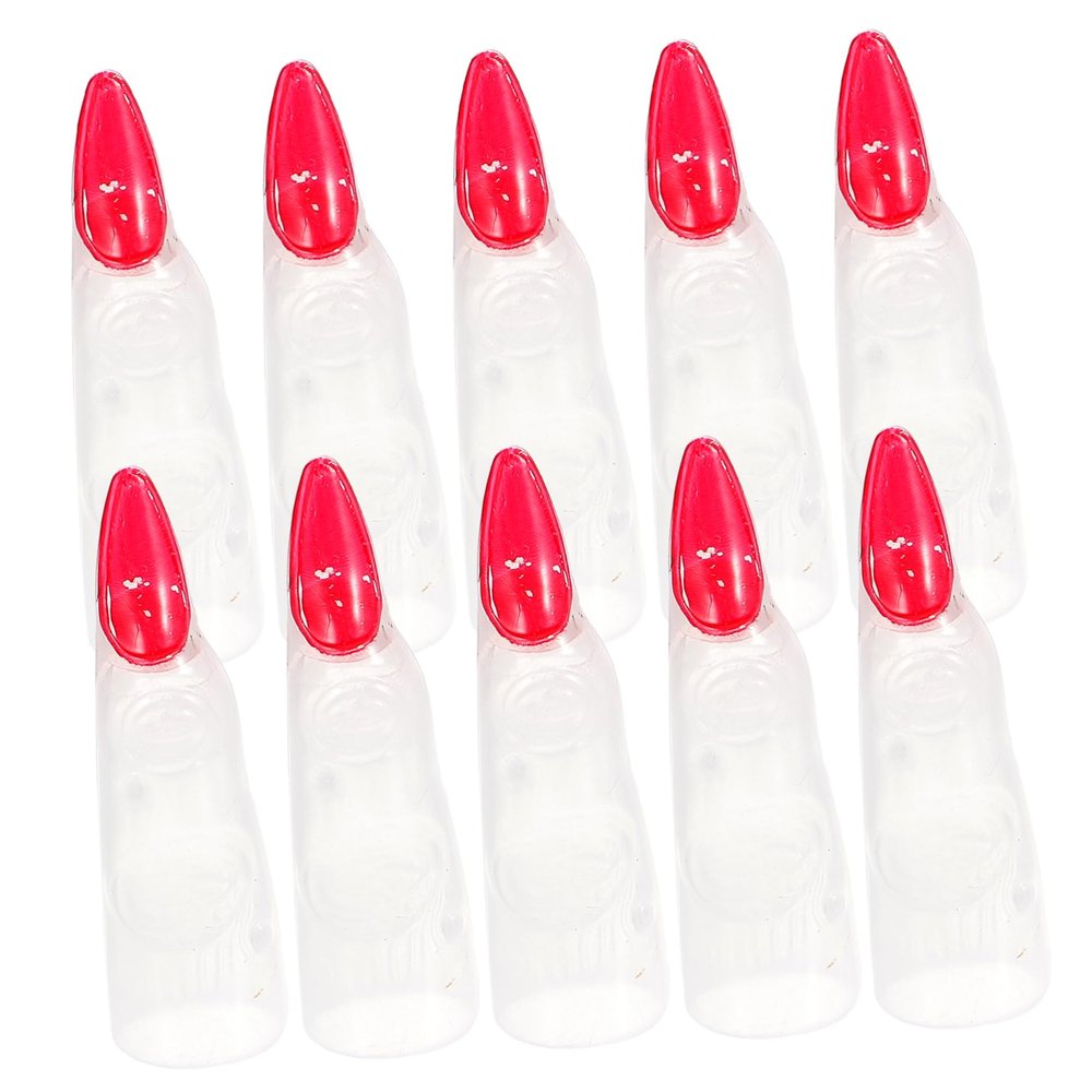 TOYANDONA 10pcs Witch Fingers Witch Nail Ring Scary ES Nails Costume Accessories Halloween Dragon Claw Halloween Fake s Costsume Fingers Plastic Apparel Cosplay
