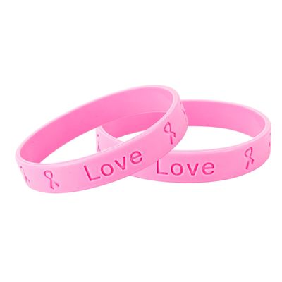 10 Pack Pink Silicone Bracelets Breast Cancer Silicon Bracelets Perfect for Fundraising and Gift-Giving Pink Rubber Wristbands