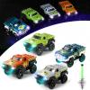 Save Unicorn Tracks Cars Replacement only, Dino Track Cars for Tracks Glow in The Dark, Car Tracks Accessories with 3 Flashing LED Lights, Compatible with Most Car Tracks for Kids Girl(4pack), Green3 view 1