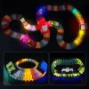 Save Unicorn Tracks Cars Replacement only, Dino Track Cars for Tracks Glow in The Dark, Car Tracks Accessories with 3 Flashing LED Lights, Compatible with Most Car Tracks for Kids Girl(4pack), Green3 view 2