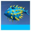 3D Fish Kite, 3 m / 5m Dolphins Balloonfish Globefish Puffer Fabric Kite, Windsock Kite Soft Kites (Color : 5m, Size : B) view 3