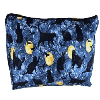 Black Cats Bats and Moons Flat Bottom Bag for Standard Sized Mahjong Tiles, Makeup, toiletries, Large Zini