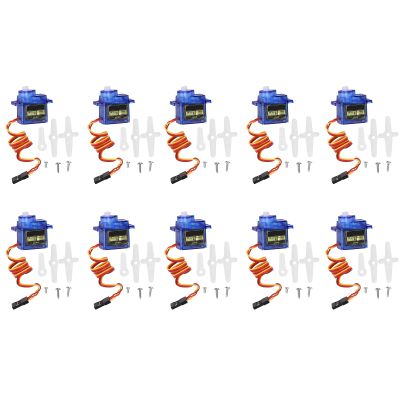10Pcs Servo Motor DIY Airplane Remote Control Module SG90 for Compatible with JR and FUTABA Interfaces for Experimental Testing
