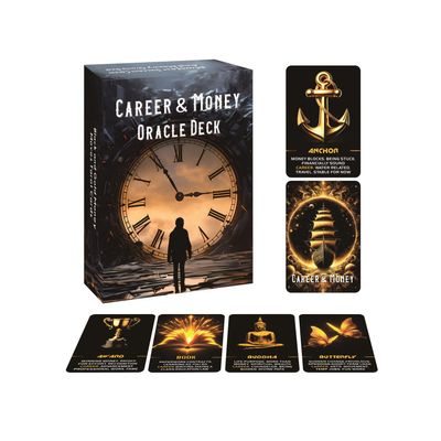 ZHQGYN Manifest Success Career and Money Oracle Deck of Black and Gold Money Moves Oracle Cards(3.42  4.72")