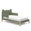 Storkcraft Teddy Bear Toddler Bed (Olive with Driftwood) - GREENGUARD Gold Certified, Includes Toddler Safety Guardrails, Fits Standard Crib & Toddler Mattress, Stylish 2-Tone Design view 1
