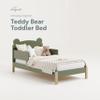 Storkcraft Teddy Bear Toddler Bed (Olive with Driftwood) - GREENGUARD Gold Certified, Includes Toddler Safety Guardrails, Fits Standard Crib & Toddler Mattress, Stylish 2-Tone Design view 4