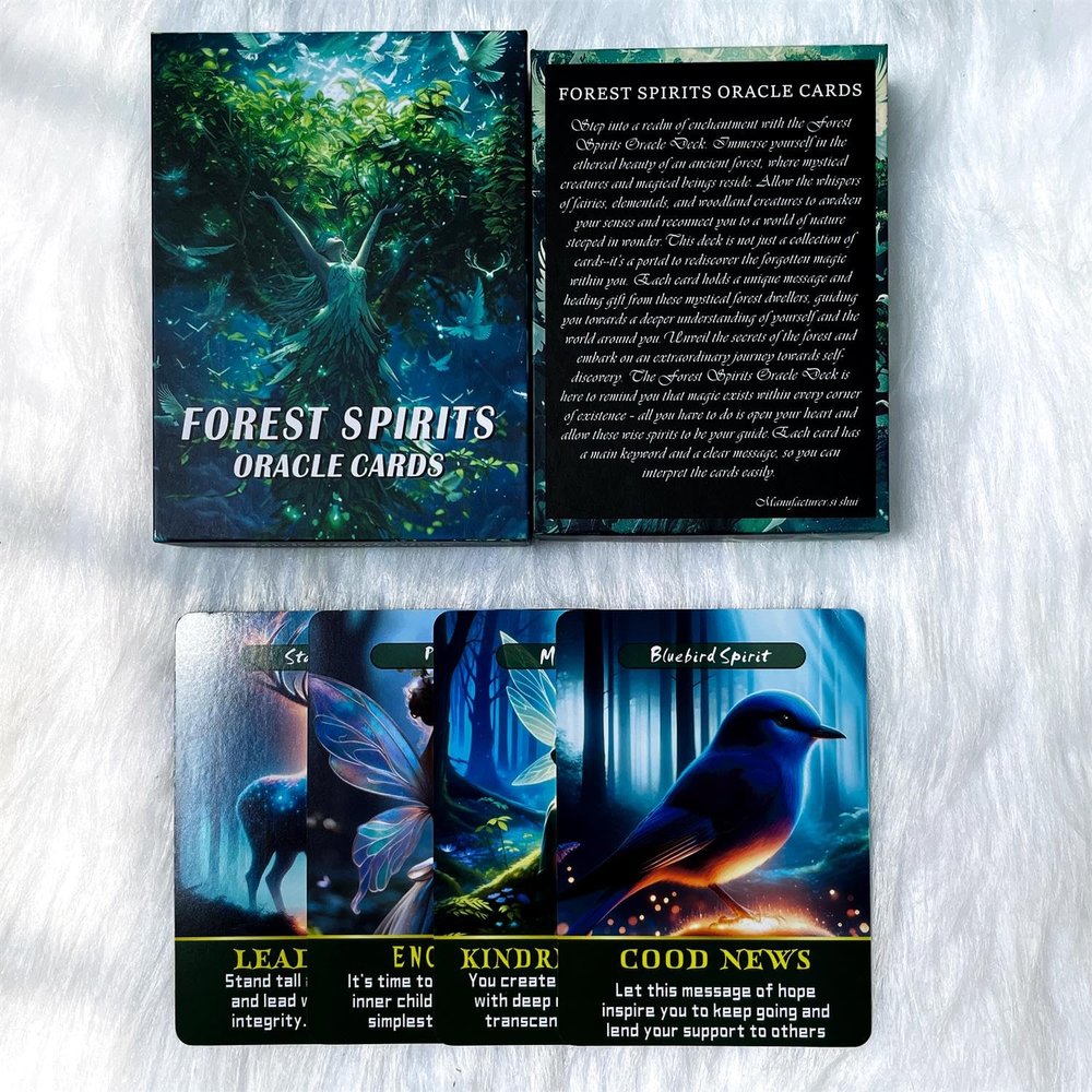 GZSYXHJYXGS Forest Spirits Oracle Cards, Whispering About The Nature of Forest Tarot Cards, rediscovering Forgotten Magic, and Understanding oneself and The Surrounding World(3.42 4.72")