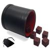 Cyber-Deals Set of (6) Numbers 1-6 Design Dice 16mm 6 Six-Sided Opaque Squared Corners + Dice Pouch + PU Leather Dice Cup with Red Felt Lining Bundle view 1