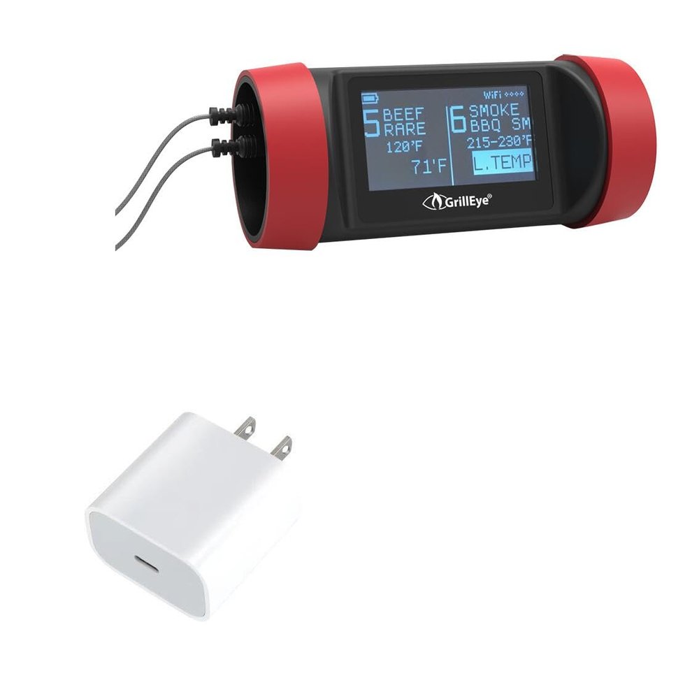 BoxWave Charger Compatible with GrillEye Pro Plus - PD GAN miniCube (30W), 30W Tiny PD GAN Type-C Wall Charger - Winter White