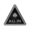 Hill Country Vinyl 3D Printed All in Triangle Button for Texas Hold'em Poker (2.5in [6-Pack], Silver/Black) view 1