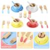 GAGAKU Wooden Play Dishes and Plates for Kids Kitchen Set 27 PCS Montessori Wood Play Kitchen Accessories Kitchen Toy for Toddlers Wooden Play Cooking Set for 3-8 Years Girls and Boys view 2