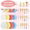 GAGAKU Wooden Play Dishes and Plates for Kids Kitchen Set 27 PCS Montessori Wood Play Kitchen Accessories Kitchen Toy for Toddlers Wooden Play Cooking Set for 3-8 Years Girls and Boys view 4