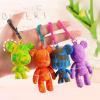 RJRAMZ White Fluid Bear Keychain,DIY Violent Bear Models for Drawing and Painting Graffiti Toys Gift for Birthday Valentines (3inch-24 pcs) view 2