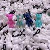 RJRAMZ White Fluid Bear Keychain,DIY Violent Bear Models for Drawing and Painting Graffiti Toys Gift for Birthday Valentines (3inch-24 pcs) view 3