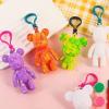 RJRAMZ White Fluid Bear Keychain,DIY Violent Bear Models for Drawing and Painting Graffiti Toys Gift for Birthday Valentines (2inch-24 pcs) view 3