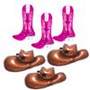 100% LIKED Cowboy or Cowgirl Gender Reveal Balloons, 6pcs Set (3x35" Cowboy Hat, 3x32" Cowgirl Boot), Eco-friendly Foil, Unisex Children, All Ages view 1