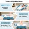 Collapsible Baby Bathtub for Newborn, Foldable Baby Bath Tub with Thermometer & Soft Floating Cushion & Drain Hole, Portable Travel Infant Bath Tubs for Newborns to Toddler 0-36 Months Girl, Blue view 3