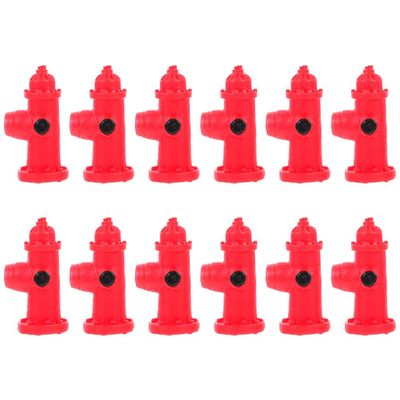 Yardwe Traffic Road Fire Hydrant Models 12 Pieces Miniature Fire Hydrant Cognitive Toys Resin Craft for Dollhouse Fairy Garden Micro Landscape Decoration 1.25 Inch