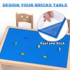 Pokiiulk Classic Baseplates, Peel and Stick Base Plates for Building Bricks, Compatible with Major Brands, Self-Adhersive Base for Bricks 10" x 10", 6 Pack Blue view 2