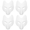 Vaguelly 4pcs Diy Blank White Fox Masks for Painting Masquerade Cosplay Accessories for Halloween Art Projects and Party Fun Unpainted Craft for Creative Decoration view 1