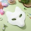 Vaguelly 4pcs Diy Blank White Fox Masks for Painting Masquerade Cosplay Accessories for Halloween Art Projects and Party Fun Unpainted Craft for Creative Decoration view 2