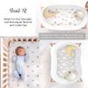 100% Organic Cotton Jersey Fitted Bassinet Sheets. 3 Pk Adapts to Oval, Hourglass & Rectangle Shaped Bassinet Pads. Perfectly Compatible with Halo, Snoo, Graco, and Most Standard Size Bassinets. Sky view 2